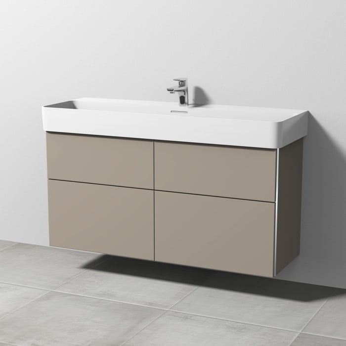 Sanipa 3way Waschtischunterbau für Keramik-Waschtisch Val 120 cm, 4 Auszüge mit Griffleisten