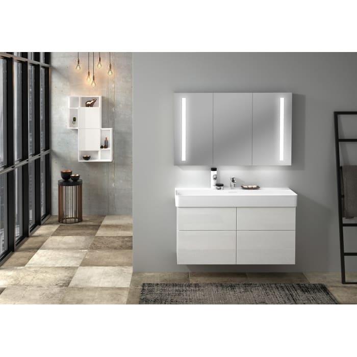 Sanipa 3way Waschtischunterbau für Keramik-Waschtisch Val 120 cm, 4 Auszüge mit Griffleisten