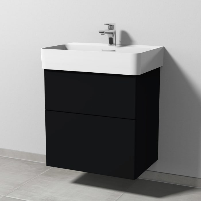 Sanipa 3way Waschtischunterbau für Keramik-Waschtisch Val 60 cm, 2 Auszüge mit Push to open