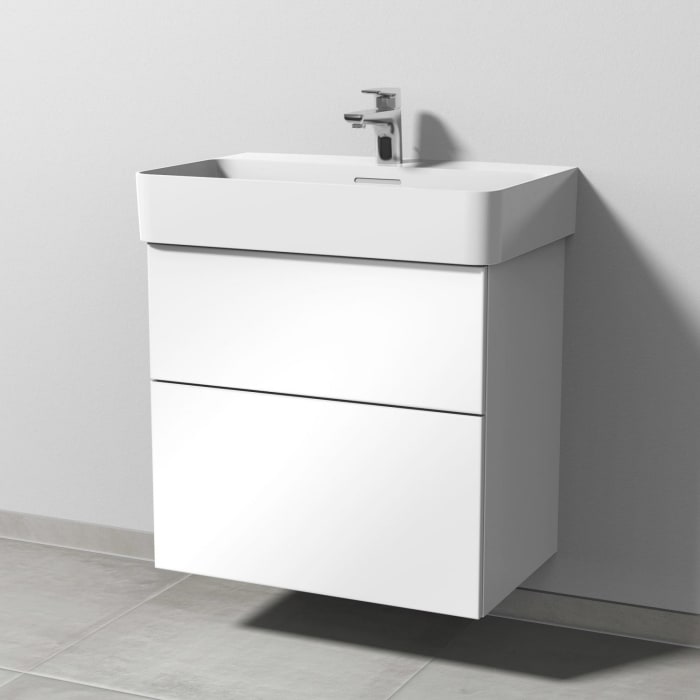 Sanipa 3way Waschtischunterbau für Keramik-Waschtisch Val 65 cm, 2 Auszüge mit Push to open
