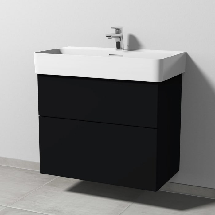 Sanipa 3way Waschtischunterbau für Keramik-Waschtisch Val 75 cm, 2 Auszüge mit Push to open