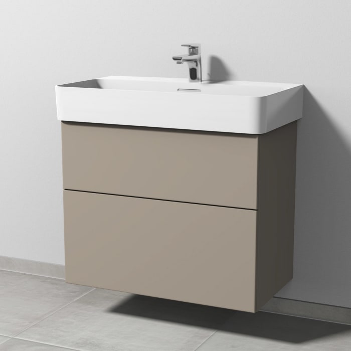 Sanipa 3way Waschtischunterbau für Keramik-Waschtisch Val 75 cm, 2 Auszüge mit Push to open