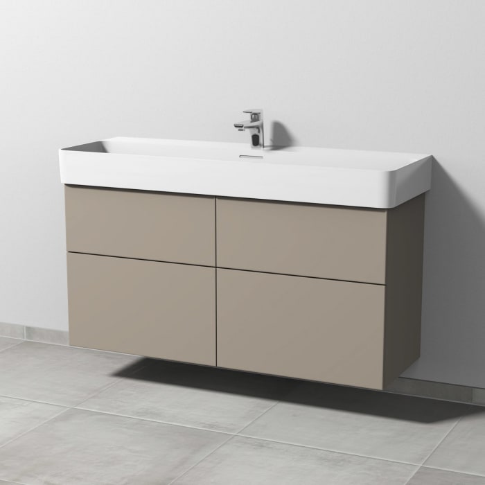 Sanipa 3way Waschtischunterbau für Keramik-Waschtisch Val 120 cm, 4 Auszüge mit Push to open