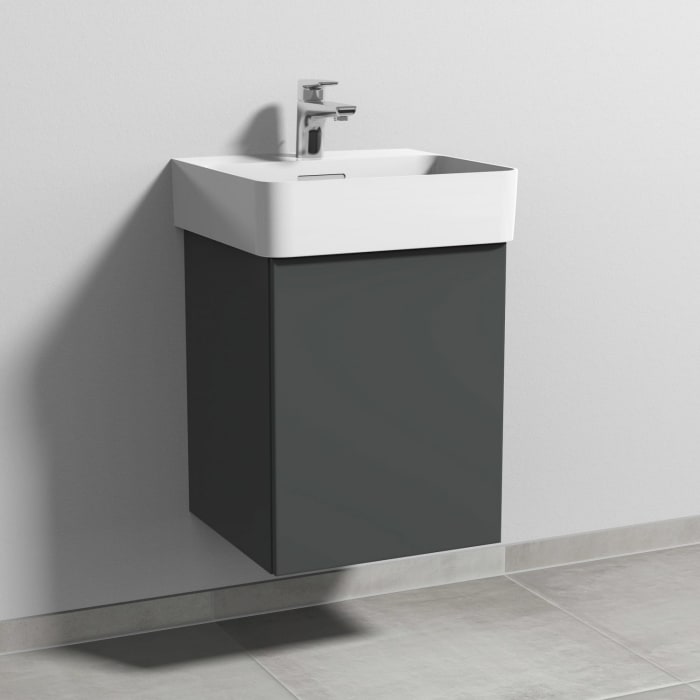 Sanipa 3way Waschtischunterbau für Keramik-Waschtisch Val 45 cm, 1 Tür, Anschlag rechts, mit Push to open