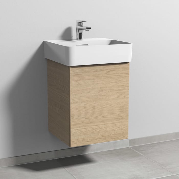 Sanipa 3way Waschtischunterbau für Keramik-Waschtisch Val 45 cm, 1 Tür, Anschlag rechts, mit Push to open