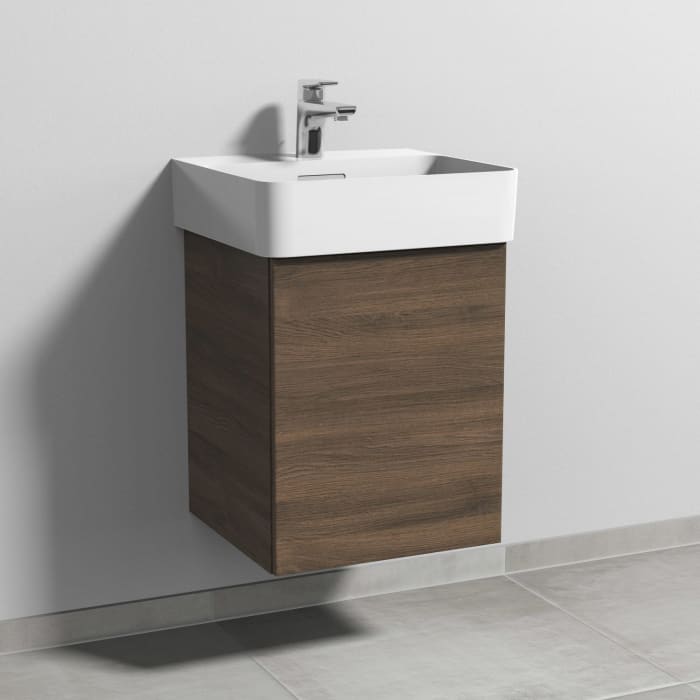 Sanipa 3way Waschtischunterbau für Keramik-Waschtisch Val 45 cm, 1 Tür, Anschlag rechts, mit Push to open