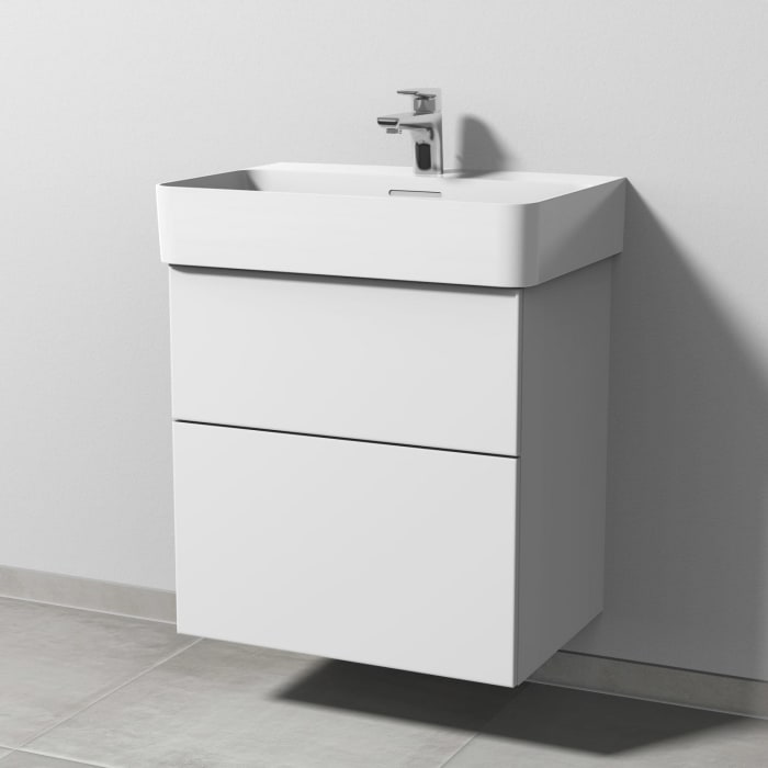 Sanipa 3way Waschtischunterbau für Keramik-Waschtisch Val 60 cm, 2 Auszüge mit Push to open