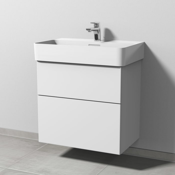 Sanipa 3way Waschtischunterbau für Keramik-Waschtisch Val 65 cm, 2 Auszüge mit Push to open