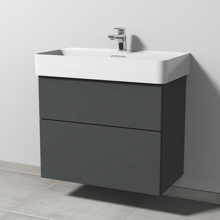 Sanipa 3way Waschtischunterbau für Keramik-Waschtisch Val 75 cm, 2 Auszüge mit Push to open