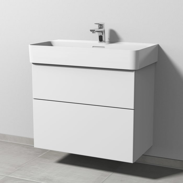 Sanipa 3way Waschtischunterbau für Keramik-Waschtisch Val 75 cm, 2 Auszüge mit Push to open