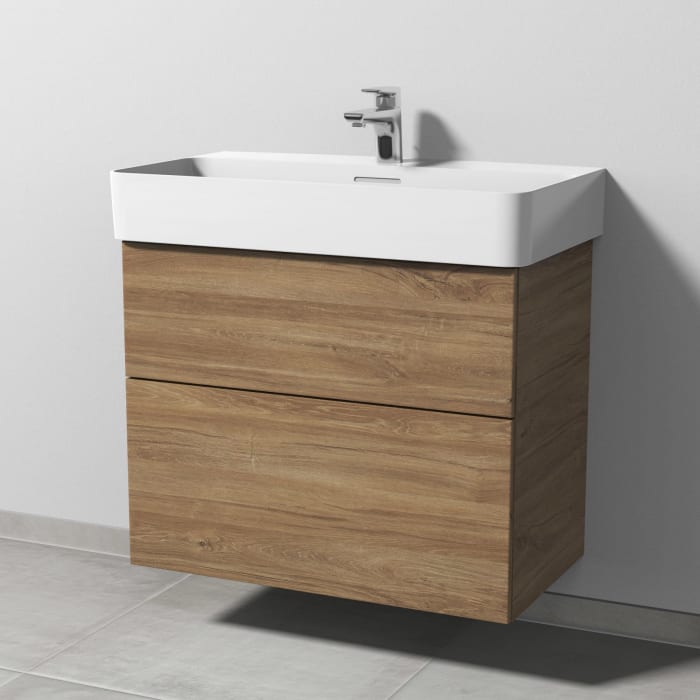 Sanipa 3way Waschtischunterbau für Keramik-Waschtisch Val 75 cm, 2 Auszüge mit Push to open