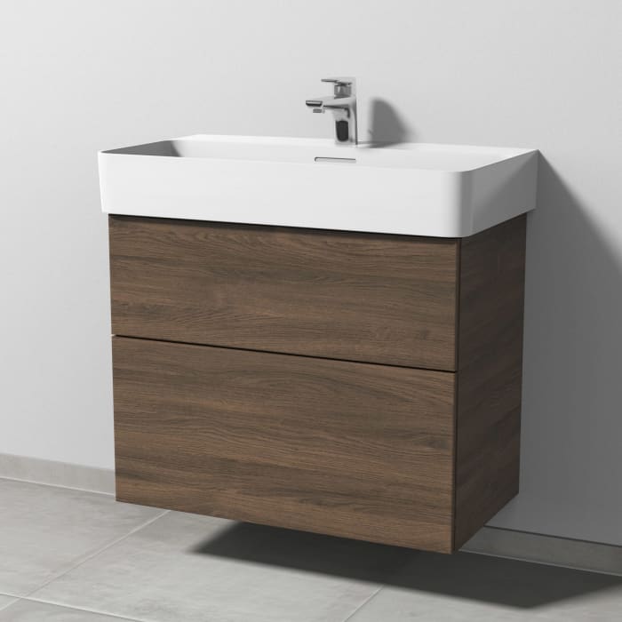 Sanipa 3way Waschtischunterbau für Keramik-Waschtisch Val 75 cm, 2 Auszüge mit Push to open