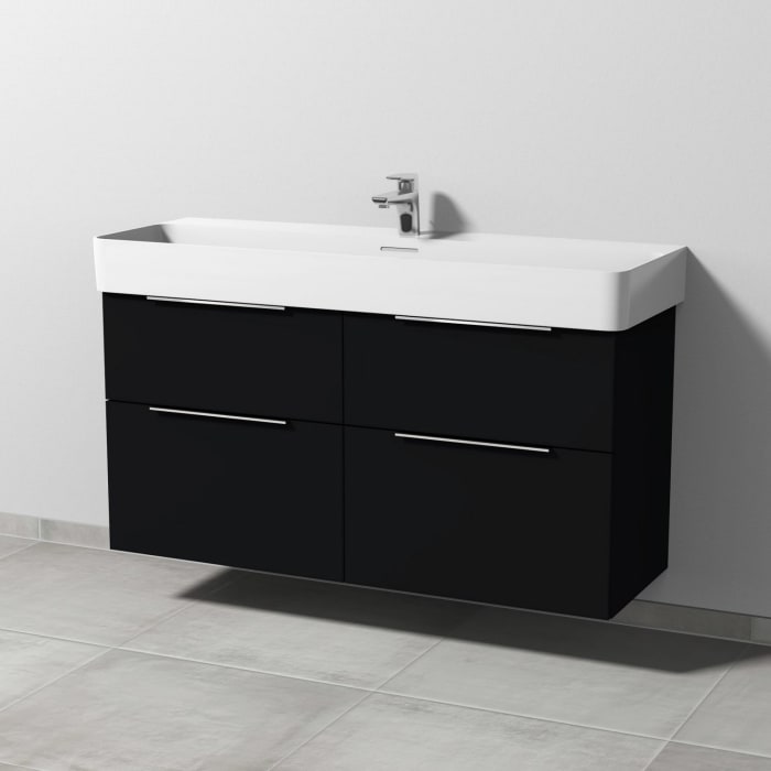 Sanipa 3way Waschtischunterbau für Keramik-Waschtisch Val 120 cm, 4 Auszüge mit Aufsatzgriff