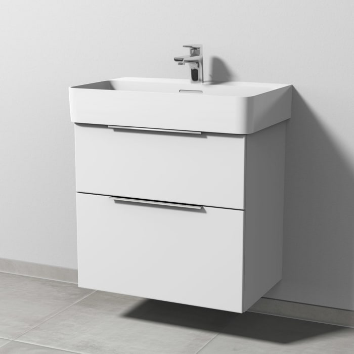 Sanipa 3way Waschtischunterbau für Keramik-Waschtisch Val 65 cm, 2 Auszüge mit Aufsatzgriff
