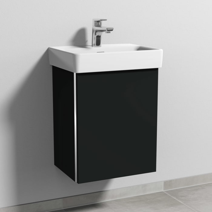 Sanipa 3way Waschtischunterbau für Keramik-Waschtisch Pro S 45 cm, 1 Tür, Anschlag rechts, mit Griffleiste