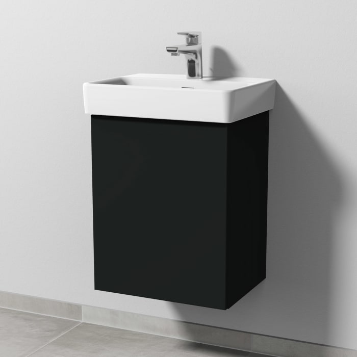 Sanipa 3way Waschtischunterbau für Keramik-Waschtisch Pro S 45 cm, 1 Tür, Anschlag links, mit Push to open