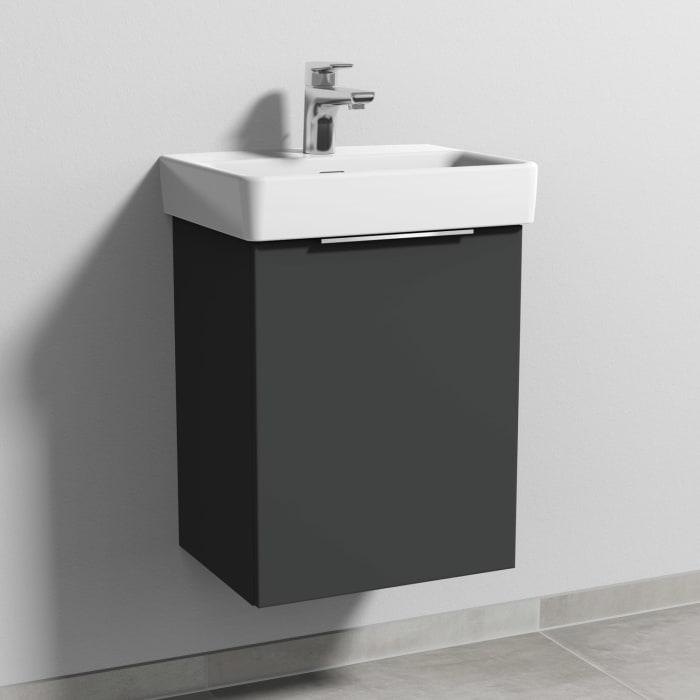 Sanipa 3way Waschtischunterbau für Keramik-Waschtisch Pro S 45 cm, 1 Tür, Anschlag rechts, mit Aufsatzgriff