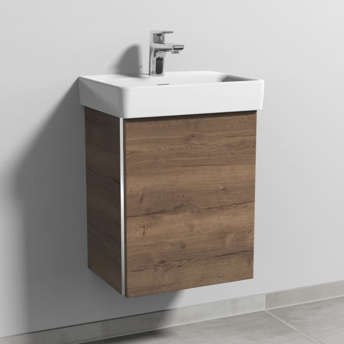 Sanipa 3way Waschtischunterbau für Keramik-Waschtisch Pro S 45 cm, 1 Tür, Anschlag rechts, mit Griffleiste