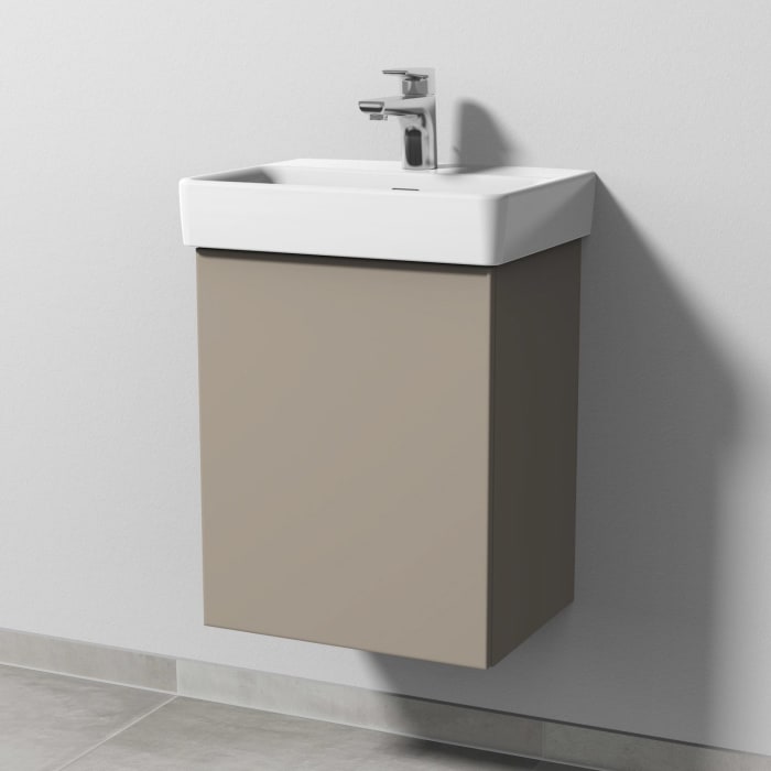 Sanipa 3way Waschtischunterbau für Keramik-Waschtisch Pro S 45 cm, 1 Tür, Anschlag links, mit Push to open