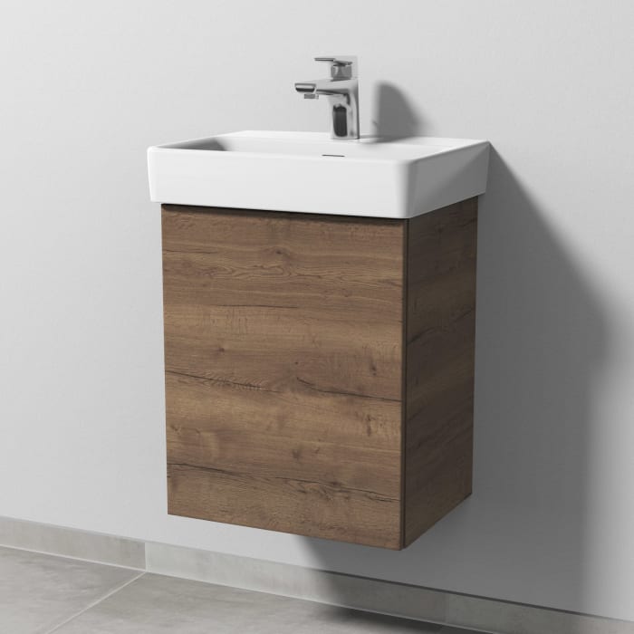 Sanipa 3way Waschtischunterbau für Keramik-Waschtisch Pro S 45 cm, 1 Tür, Anschlag links, mit Push to open