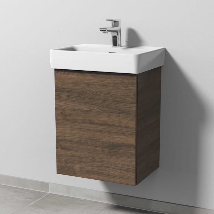 Sanipa 3way Waschtischunterbau für Keramik-Waschtisch Pro S 45 cm, 1 Tür, Anschlag links, mit Push to open