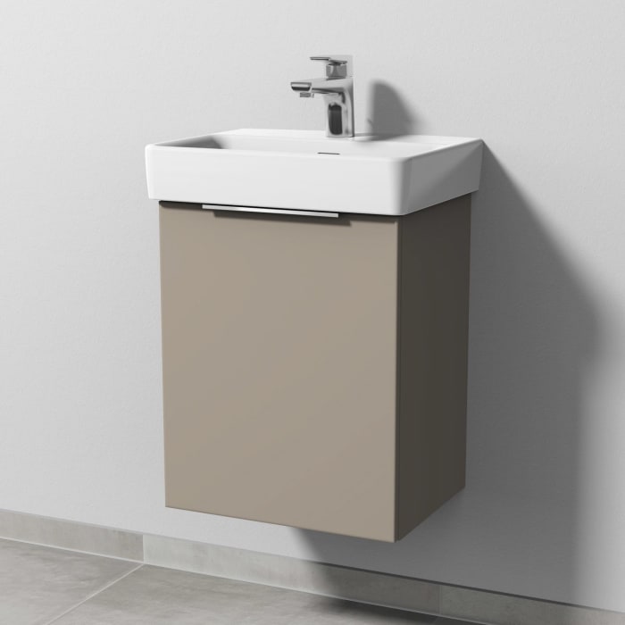 Sanipa 3way Waschtischunterbau für Keramik-Waschtisch Pro S 45 cm, 1 Tür, Anschlag links, mit Aufsatzgriff