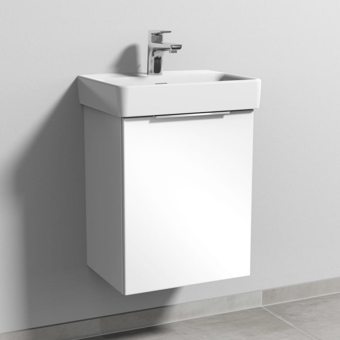 Sanipa 3way Waschtischunterbau für Keramik-Waschtisch Pro S 45 cm, 1 Tür, Anschlag rechts, mit Aufsatzgriff