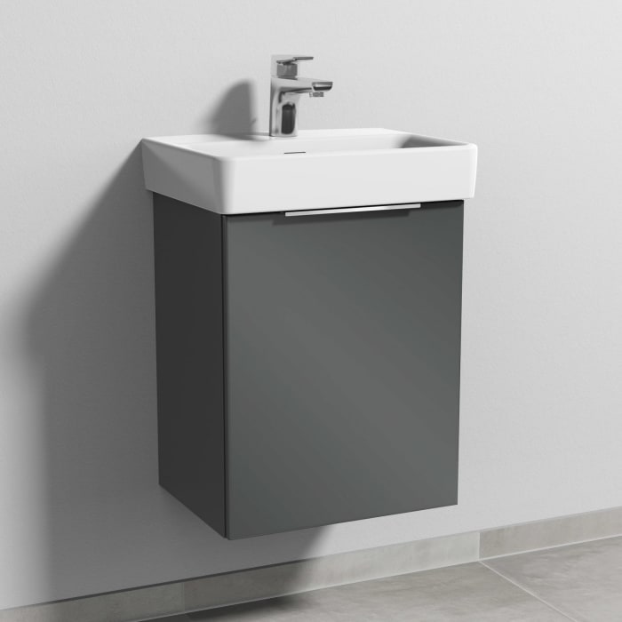 Sanipa 3way Waschtischunterbau für Keramik-Waschtisch Pro S 45 cm, 1 Tür, Anschlag rechts, mit Aufsatzgriff