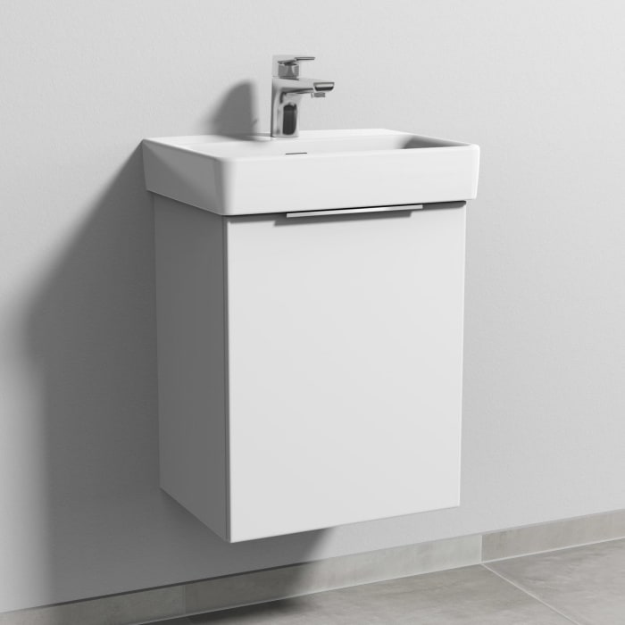 Sanipa 3way Waschtischunterbau für Keramik-Waschtisch Pro S 45 cm, 1 Tür, Anschlag rechts, mit Aufsatzgriff