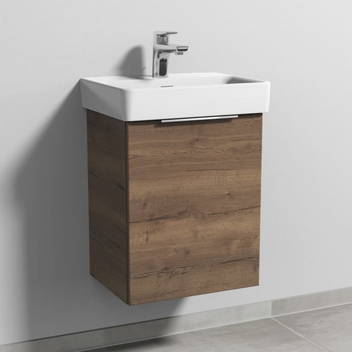 Sanipa 3way Waschtischunterbau für Keramik-Waschtisch Pro S 45 cm, 1 Tür, Anschlag rechts, mit Aufsatzgriff