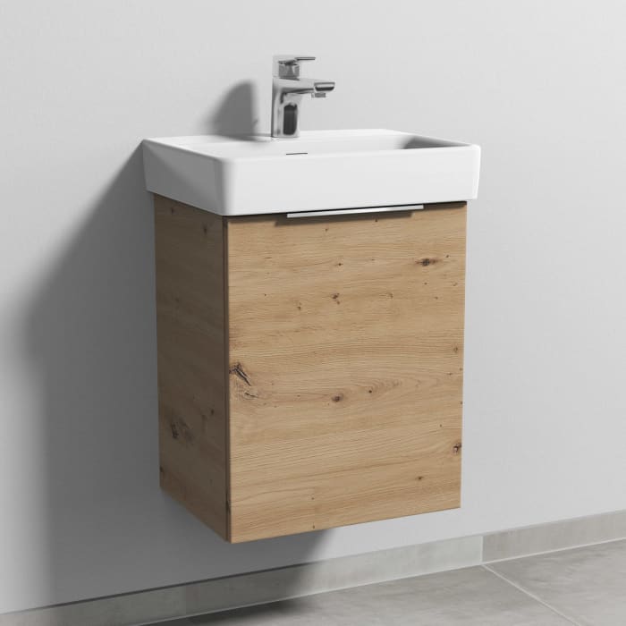 Sanipa 3way Waschtischunterbau für Keramik-Waschtisch Pro S 45 cm, 1 Tür, Anschlag rechts, mit Aufsatzgriff