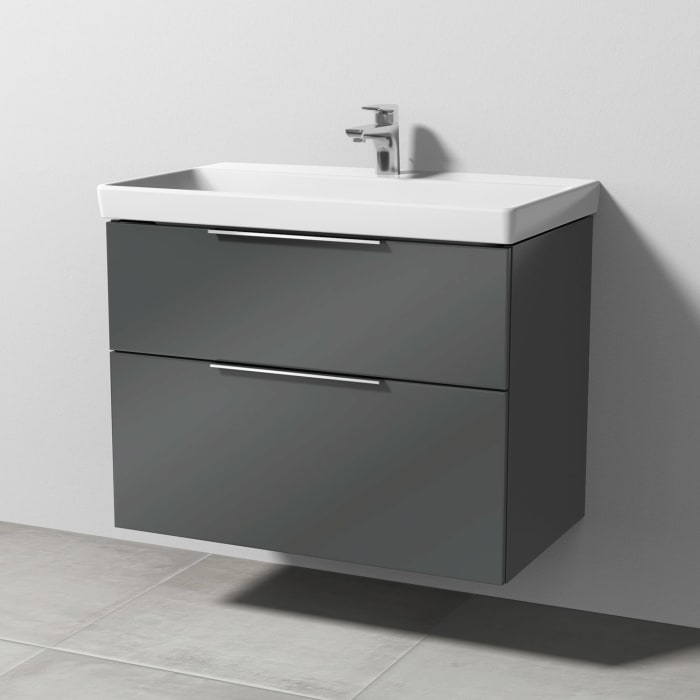 Sanipa 3way Waschtischunterbau für Keramik-Waschtisch Avento 80 cm, 2 Auszüge mit Aufsatzgriff