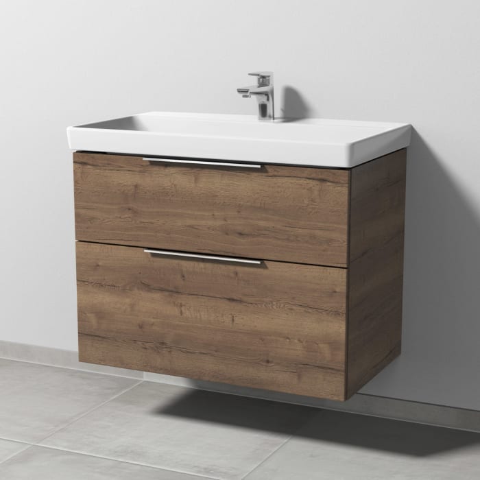 Sanipa 3way Waschtischunterbau für Keramik-Waschtisch Avento 80 cm, 2 Auszüge mit Aufsatzgriff