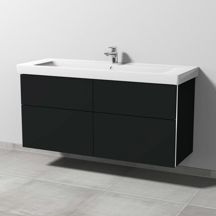 Sanipa 3way Waschtischunterbau für Keramik-Waschtisch Subway 2.0 130 cm, 4 Auszüge mit Griffleisten