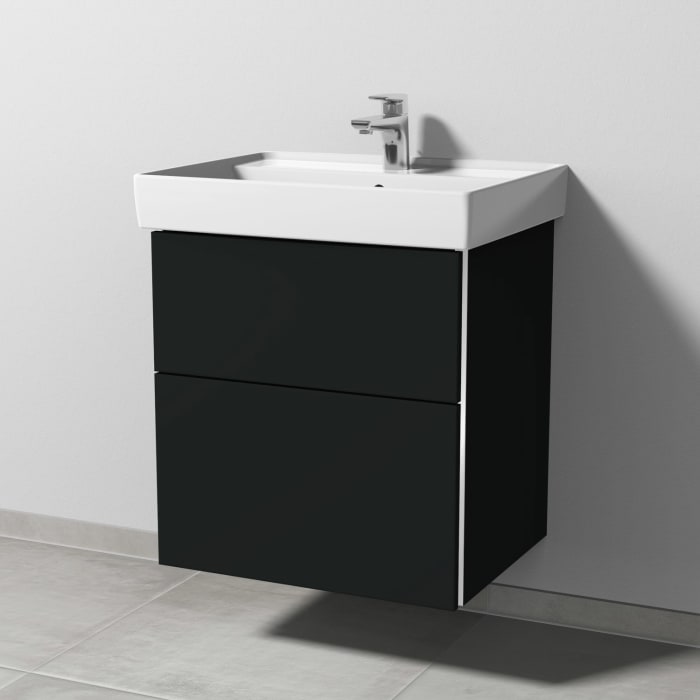 Sanipa 3way Waschtischunterbau für Keramik-Waschtisch Collaro 60 cm, 2 Auszüge mit Griffleisten