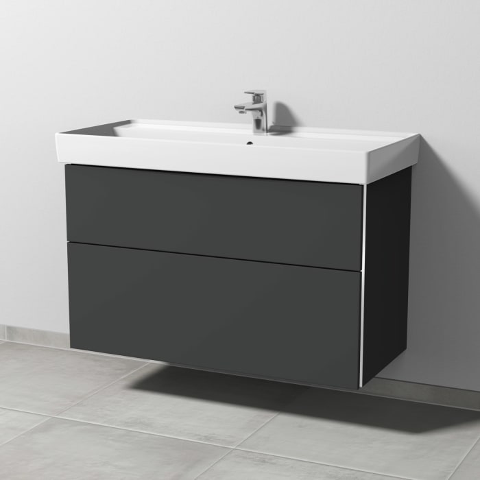Sanipa 3way Waschtischunterbau für Keramik-Waschtisch Collaro 100 cm, 2 Auszüge mit Griffleisten