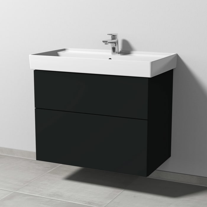 Sanipa 3way Waschtischunterbau für Keramik-Waschtisch Collaro 80 cm, 2 Auszüge mit Push to open