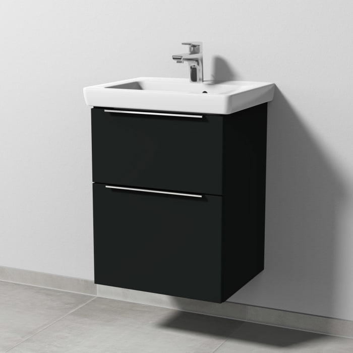 Sanipa 3way Waschtischunterbau für Keramik-Waschtisch Subway 2.0 50 cm, 2 Auszüge mit Aufsatzgriff