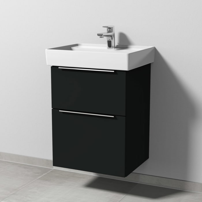 Sanipa 3way Waschtischunterbau für Keramik-Waschtisch Collaro 50 cm, 2 Auszüge mit Aufsatzgriff