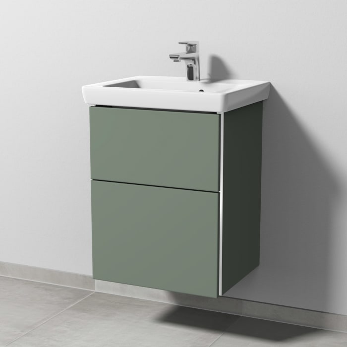 Sanipa 3way Waschtischunterbau für Keramik-Waschtisch Subway 2.0 50 cm, 2 Auszüge mit Griffleisten