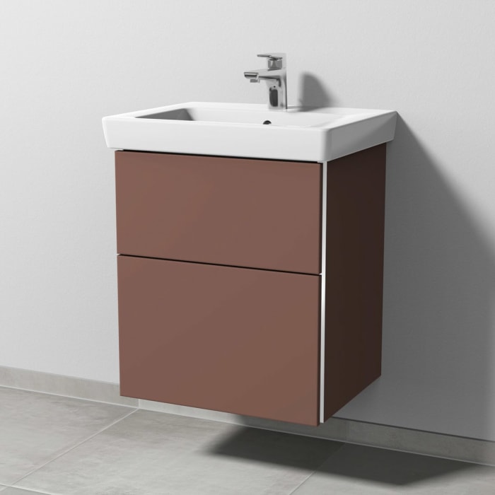 Sanipa 3way Waschtischunterbau für Keramik-Waschtisch Subway 2.0 55 cm, 2 Auszüge mit Griffleisten