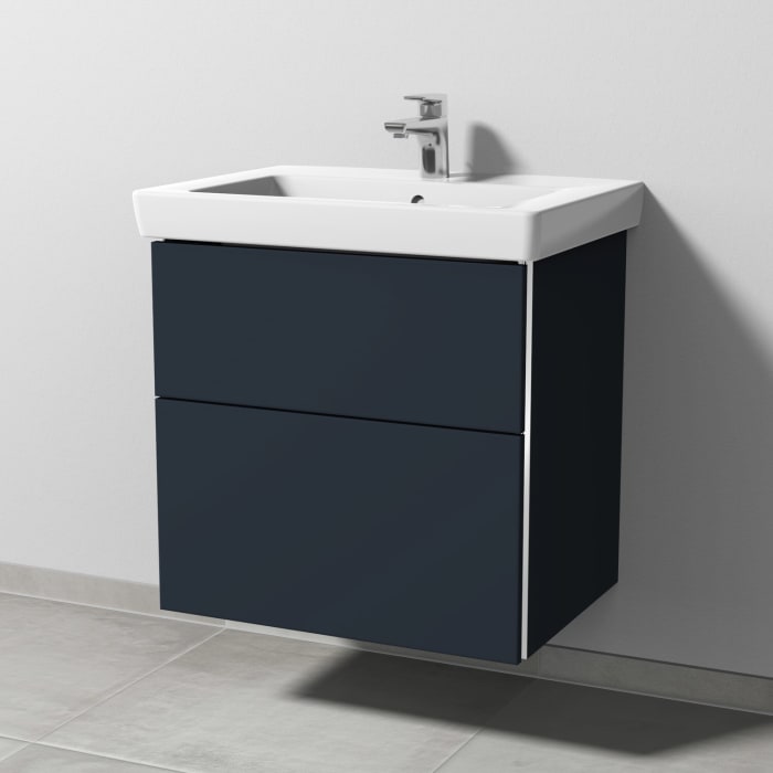 Sanipa 3way Waschtischunterbau für Keramik-Waschtisch Subway 2.0 65 cm, 2 Auszüge mit Griffleisten