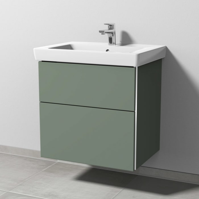 Sanipa 3way Waschtischunterbau für Keramik-Waschtisch Subway 2.0 65 cm, 2 Auszüge mit Griffleisten