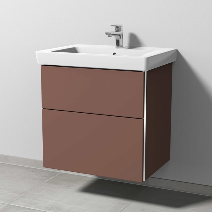 Sanipa 3way Waschtischunterbau für Keramik-Waschtisch Subway 2.0 65 cm, 2 Auszüge mit Griffleisten