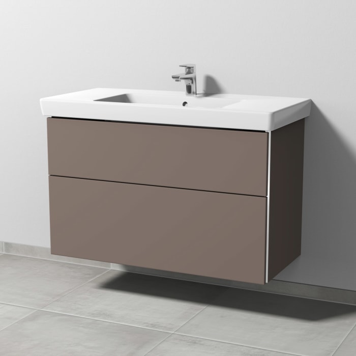 Sanipa 3way Waschtischunterbau für Keramik-Waschtisch Subway 2.0 100 cm, 2 Auszüge mit Griffleisten