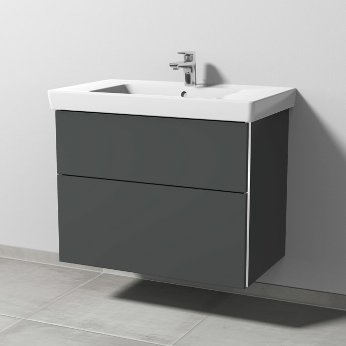 Sanipa 3way Waschtischunterbau für Keramik-Waschtisch Subway 2.0 80 cm, 2 Auszüge mit Griffleisten