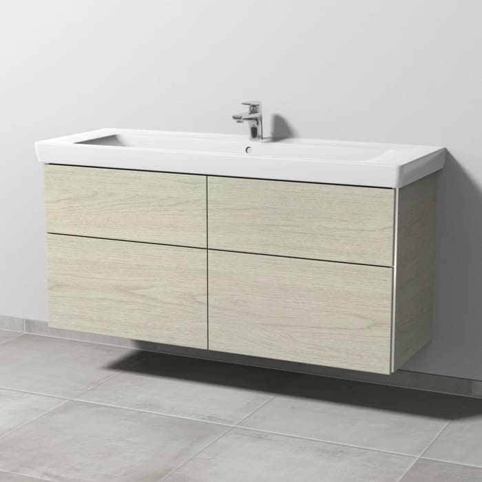Sanipa 3way Waschtischunterbau für Keramik-Waschtisch Subway 2.0 130 cm, 4 Auszüge mit Griffleisten