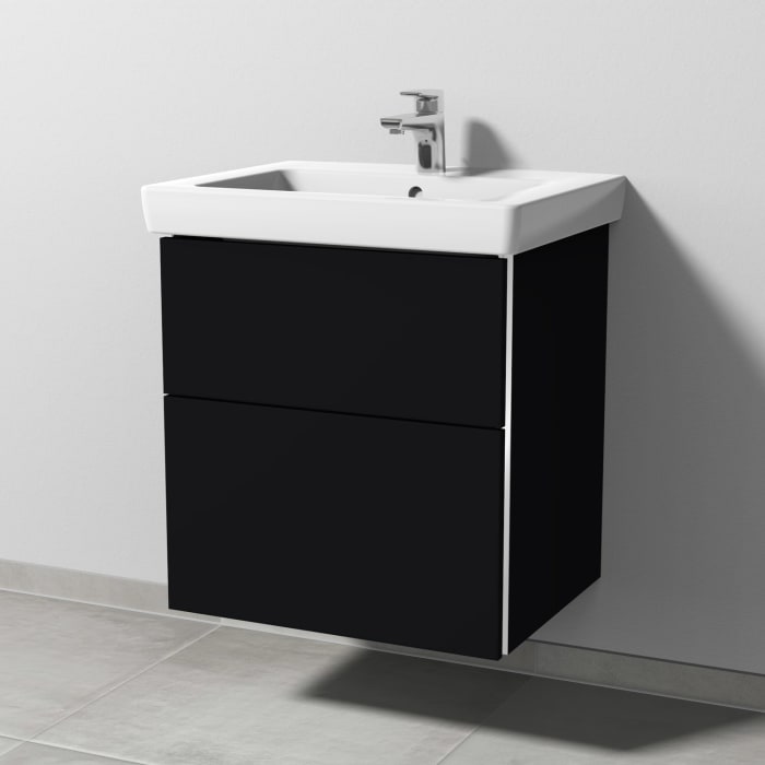 Sanipa 3way Waschtischunterbau für Keramik-Waschtisch Subway 2.0 60 cm, 2 Auszüge mit Griffleisten