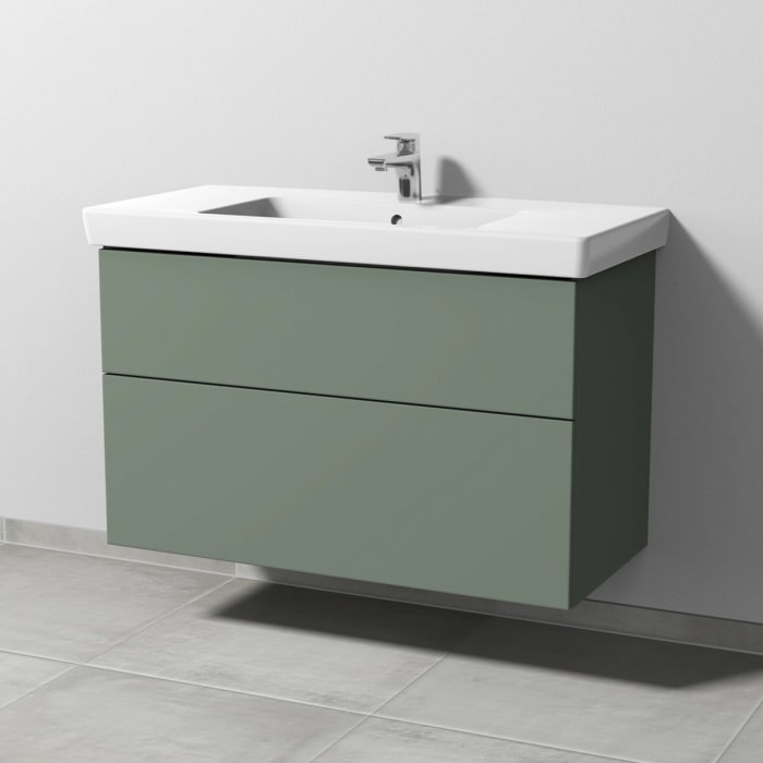 Sanipa 3way Waschtischunterbau für Keramik-Waschtisch Subway 2.0 100 cm, 2 Auszüge mit Push to open