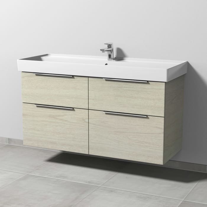 Sanipa 3way Waschtischunterbau für Keramik-Waschtisch Collaro 120 cm, 4 Auszüge mit Aufsatzgriff